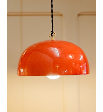 Lampe baladeuse en céramique orange Paulette N°102- Produit chiné - Debongout - Orange