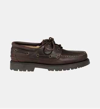 Chaussures bateau en cuir TARMAC - Aigle - Marron