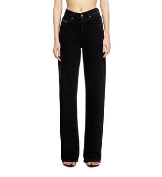 Regular Jeans High Waist 1971 D-Sent - Diesel - Noir et gris foncé