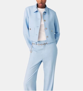 Veste courte à simple boutonnage - Maje - Bleu ciel