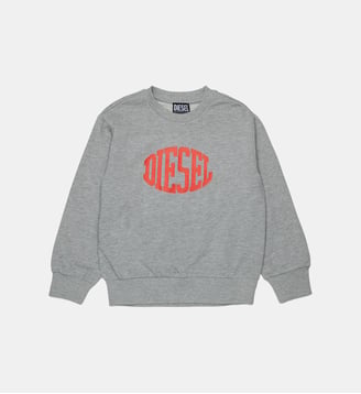 Sweat-shirt à col rond avec logo - Diesel Kids - Gris