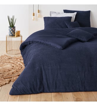 Couvre-lit boutis matelassé ciselé - La Redoute Interieurs - Bleu marine
