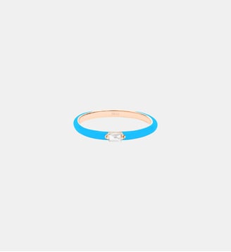 Bague Baguette Bleu Marbella - Djula - Or rose