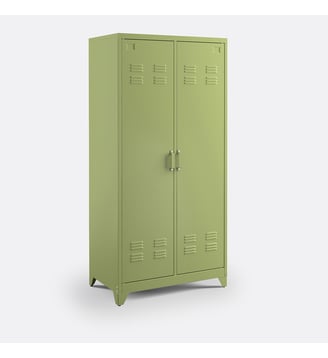 Armoire 2 portes en métal acier - La Redoute Interieurs - Vert kaki