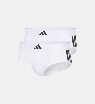 Slips, lot de 2, ACTIVE FLEX COTTON 3 STRIPES - Adidas Originals - Blanc