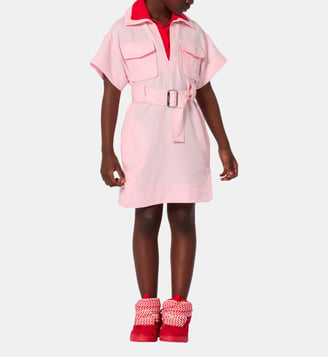 Robe manches courtes - Lanvin Kids - Rose et rouge