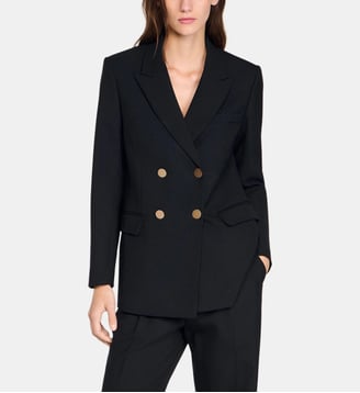 Veste de tailleur en laine - Sandro - Noir
