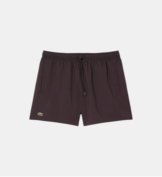 Short de bain mi-long uni - Lacoste - Marron vert