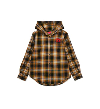 Chemise à carreaux avec logo - Diesel Kids - Sable