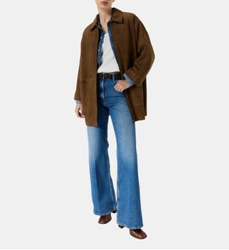 Manteau zippé en cuir velours - TILANE - Gerard Darel - Camel