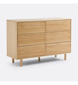 Commode 6 tiroirs pin massif - La Redoute Interieurs - Bleu marine