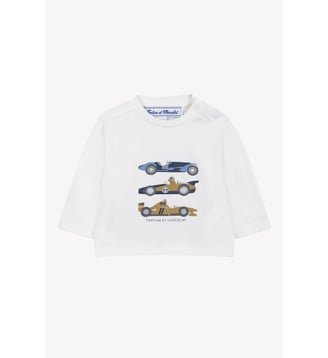 T-shirt - Moutarde coton imprimé voitures - Tartine Et Chocolat - Jaune