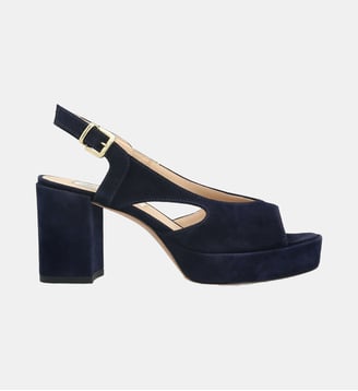 Sling plateau beaubourg - cuir velours - Charles Kammer - Bleu marine