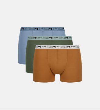 Lot de 3 Boxers Coton Stretch Bio - Dim - Camel