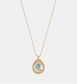 Collier pendentif chaînes   - Mindoro - Satellite - Nacre blanc