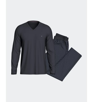 Pyjama Long en Coton - Eden Park - Bleu marine