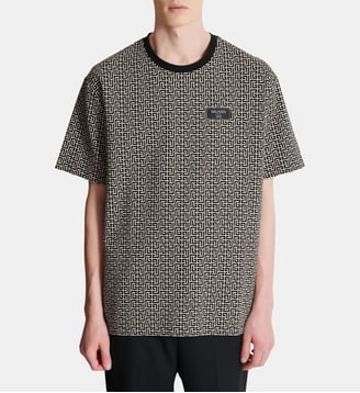 T-shirt en jacquard monogrammé - Balmain - Black