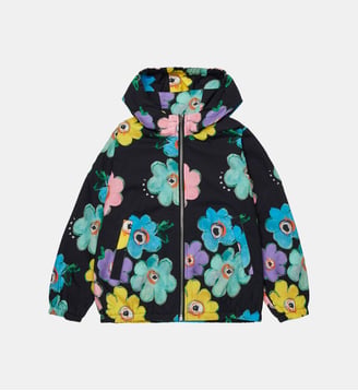 Coupe-vent à motif floral avec logo imprimé - Marni - Noir