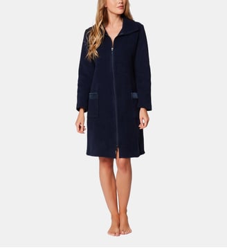 Robe de chambre zippée en polaire ESSENTIEL H54A - Lingerie Le Chat - Marine