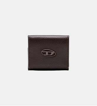Porte-monnaie en cuir grainé - Diesel - Marron foncé