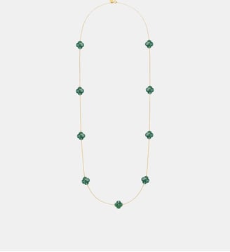 Sautoir, agate verte, or jaune - Morganne Bello - Or jaune
