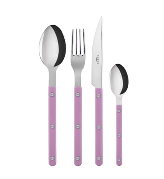 Set de 4 couverts de table, Bistrot - Sabre - Rose