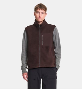Gilet sherpa recyclé col montant zippé T-KIT - Aigle - Chocolat