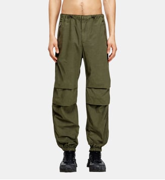Pantalon cargo en coton avec bandes latérales - Diesel - Kaki