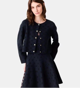 Cardigan en jacquard avec sequins - Maje - Marine