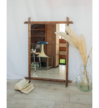 Grand miroir en bois Georges N°955- Produit chiné - Debongout - Bois foncé