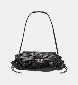 Scrunch-D-Petit sac à bandoulière en cuir froissé - Diesel - Noir