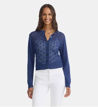 cardigan Lover en coton bleu marine - Agnès b. - Bleu antartique