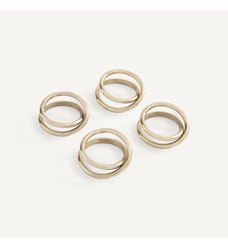 Lot de 4 ronds de serviette en métal aluminium - AM.PM - Doré