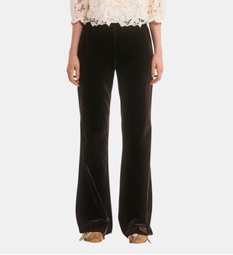 Pantalon flare en velours lisse - MAVY - Pablo - Cinnamon