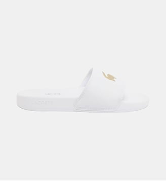 Claquettes Serve Slides 0.0 femme - Lacoste - Blanc et bronze