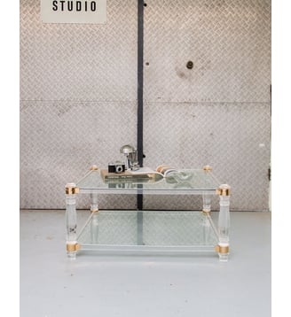Table basse en verre Donna N°132- Produit chiné - Debongout - Transparent