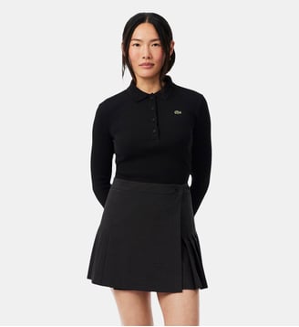 Polo slim fit L.12.D coton côtelé - Lacoste - Noir