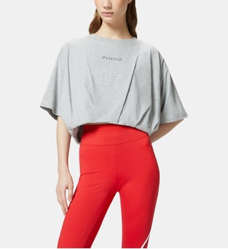 T-shirt court et ample avec broderie du logo - Pinko - Multicolore