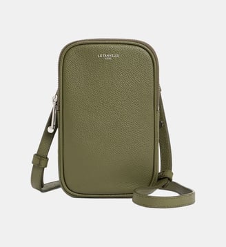 Etui téléphone en cuir grainé - Le Tanneur - Kaki