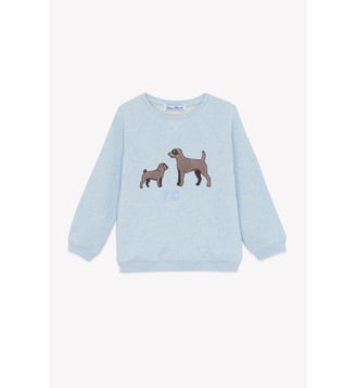 Pull -  Horizon coton imprimé chiens - Tartine Et Chocolat - Bleu