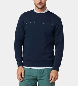 Sweat À Col Rond Avec Logo - Hackett London - Bleu marine