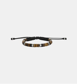 Bracelet souple Edgar en Acier 316L avec oeil de tigre marron Phebus