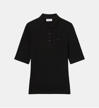 Polo L.12.D slim fit manches trois-quarts - Lacoste - Noir