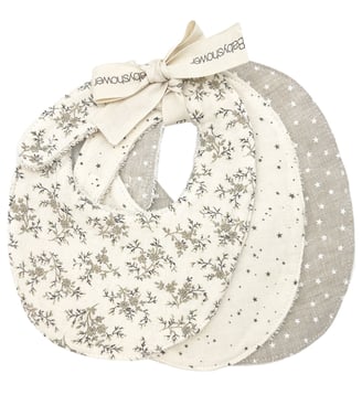 Lot de 3 bavoirs - Babyshower - Écru