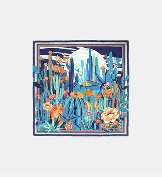 Foulard à motifs CACTUS - Wild - Bleu