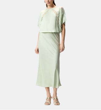 Robe midi avec détails en dentelle - Pinko - Vert