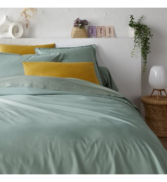 Housse de couette zippée, percale coton, Scénario - La Redoute Interieurs - Sauge