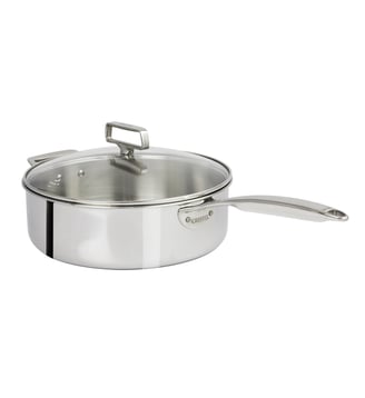 Sauteuse inox Ultraply avec couvercle en verre Cristel