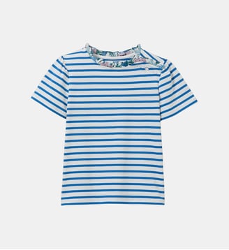 T-shirt marinière  tissu Liberty - Coton biologique - Cyrillus - Liberty clara bell