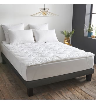 Surmatelas Gonflant Durable - Coton Bio - Théodore - Wake Me Green - Blanc